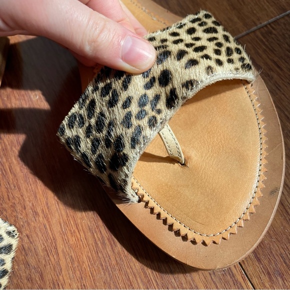 CoRNETTI Tan and Leopard Print Women's Sandals Made in Italy Leather Summer 40 - Picture 4 of 6